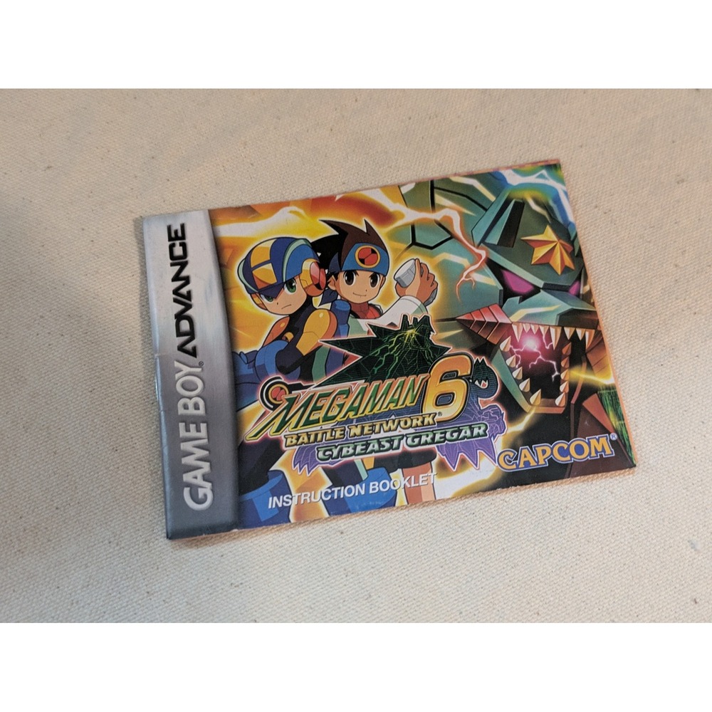 Mega Man Battle Network 6 Cybeast Gregar GBA Instruction Booklet Manual Capcom